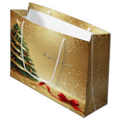 Christmas Tree Ribbons Holiday Gift Bag Groot Cadeauzakje (Voorkant Gekanteld)