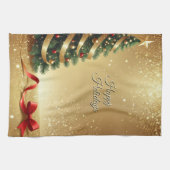 Christmas Tree Ribbons Holiday Kitchen Towel Theedoek (Horizontaal)