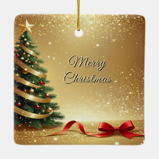 Christmas Tree Ribbons Holiday Ornament (Achterkant)