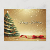 Christmas Tree Ribbons Holiday Postcard Briefkaart (Voorkant)