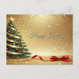 Christmas Tree Ribbons Holiday Postcard Briefkaart