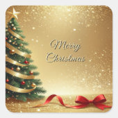 Christmas Tree Ribbons Holiday Sticker (Voorkant)