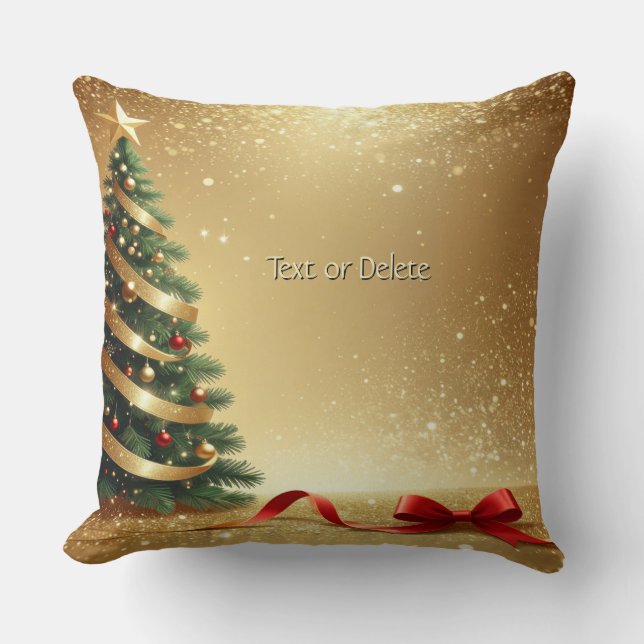 Christmas Tree Ribbons Holiday Throw Pillow Kussen (Voorkant)