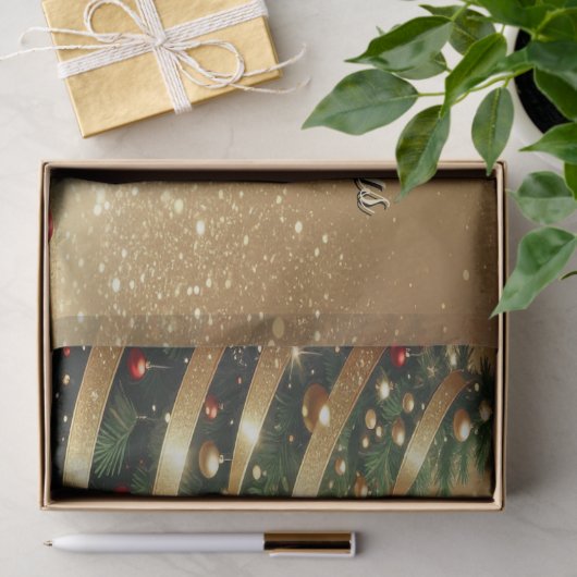 Christmas Tree Ribbons Holiday Tissue Paper Tissuepapier (Geschenk)