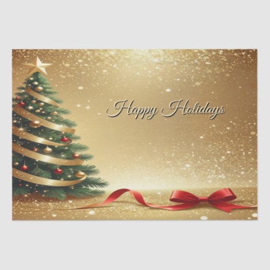 Christmas Tree Ribbons Holiday Tissue Paper Tissuepapier (Voorkant)