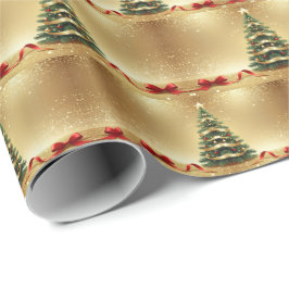 Christmas Tree Ribbons Holiday Wrapping Paper Cadeaupapier