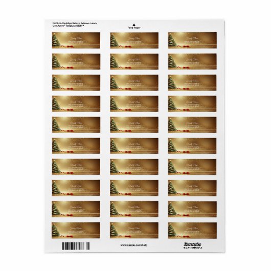 Christmas Tree Ribbons Return Address Label (Full Sheet)
