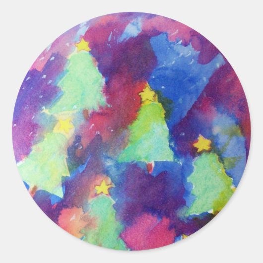 CHRISTMAS TREE RONDE STICKER (Voorkant)