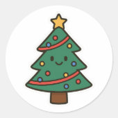 Christmas tree ronde sticker (Voorkant)