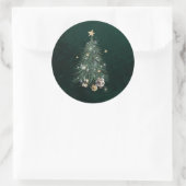 Christmas tree ronde sticker (Tas)