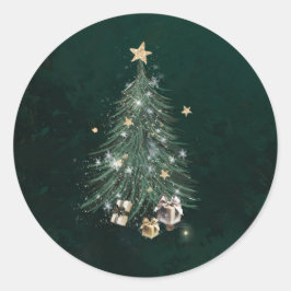 Christmas tree ronde sticker