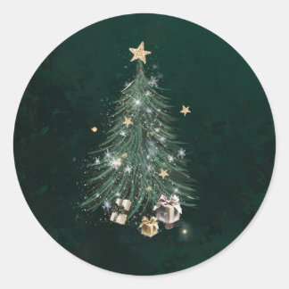 Christmas tree ronde sticker
