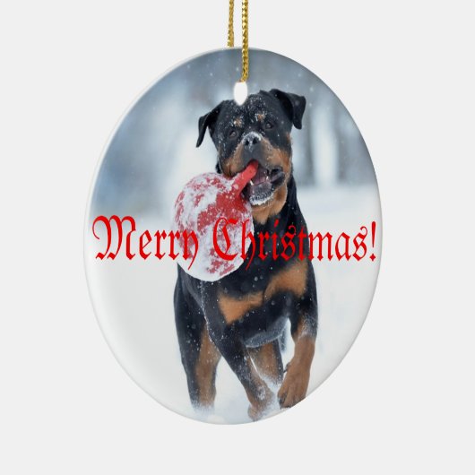 Christmas tree Rottweiler Keramisch Ornament (Rechts)