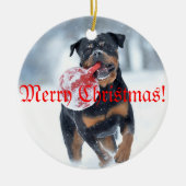 Christmas tree Rottweiler Keramisch Ornament (Voorkant)