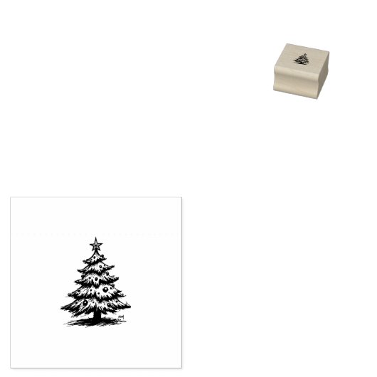 Christmas tree  rubberstempel (Gestempeld)