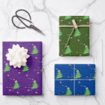 Christmas Tree Runner Running Wrapping Paper<br><div class="desc">Kerstboom Running met kleurrijke Ornamenten,  Sterren en Garland. Humoristische en Schattigee cadeauverpakking voor de Runner of Jogger!</div>