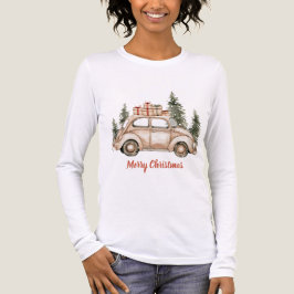 Christmas Tree Rustic Car Tri-Blend Shirt