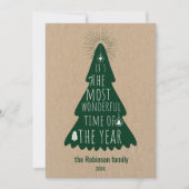 Christmas Tree Rustic Personalized Feestdagenkaart (Voorkant)
