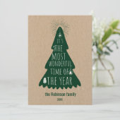 Christmas Tree Rustic Personalized Feestdagenkaart (Staand voorkant)