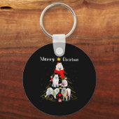 Christmas Tree Samoyed Lover Xmas Dog Owner New Ye Sleutelhanger (Voorkant)