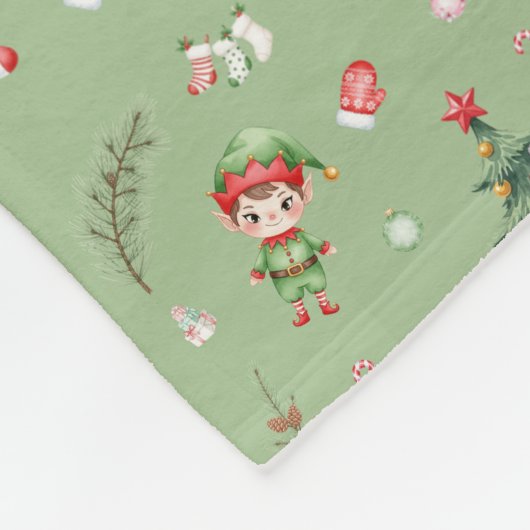 Christmas Tree Santa cute character holiday design Fleece Deken (Hoek)