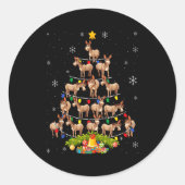 Christmas Tree Santa Hat Lights Xmas  Ronde Sticker (Voorkant)