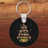 Christmas Tree Santa Hat Lights Xmas  Sleutelhanger (Voorkant)