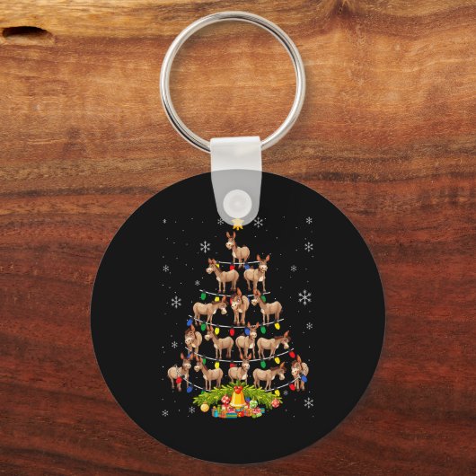 Christmas Tree Santa Hat Lights Xmas  Sleutelhanger (Voorkant)