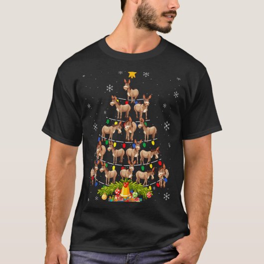 Christmas Tree Santa Hat Lights Xmas  T-shirt (Voorkant)