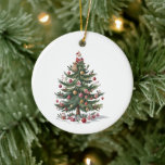 Christmas Tree Santa Merry Christmas Keramisch Ornament<br><div class="desc">Christmas Tree Santa Merry Christmas</div>