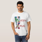 CHRISTMAS TREE SANTA PLAYING VIOLIN XMAS MONOGRAM T-SHIRT (Voorkant volledig)