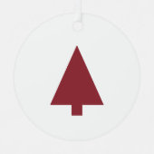 Christmas Tree | Scandi Minimalist Simple Burgundy Metalen Ornament (Voorkant)