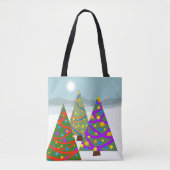 Christmas Tree Scene Tote Tote Bag (Voorkant)