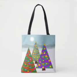 Christmas Tree Scene Tote Tote Bag