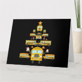 Christmas Tree School Bus Funny Driver Xmas Gift Kaart (Voorkant)