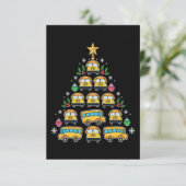 Christmas Tree School Bus Funny Driver Xmas RSVP Kaartje (Staand voorkant)