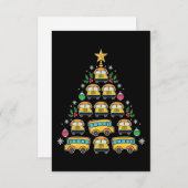 Christmas Tree School Bus Funny Driver Xmas RSVP Kaartje (Voorkant / Achterkant)