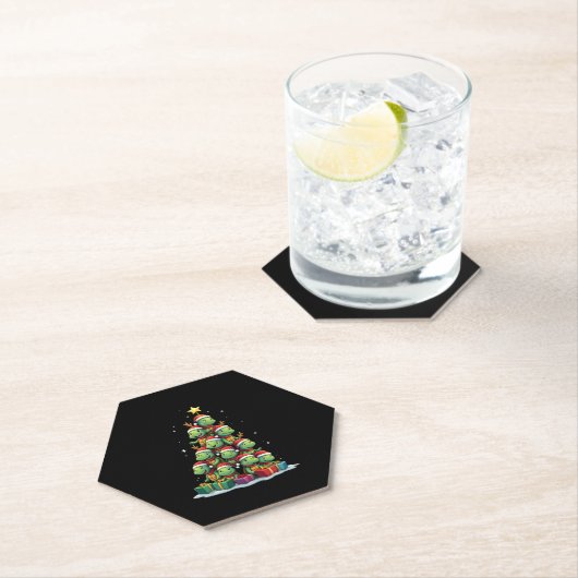 Christmas Tree Sea Turtle Turtles Tortoise T-Shirt Kartonnen Onderzetters (Insitu)