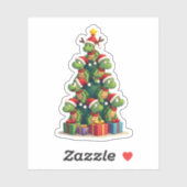 Christmas Tree Sea Turtle Turtles Tortoise T-Shirt Sticker (Vel)