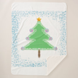 Christmas Tree Sherpa Blanket Deken