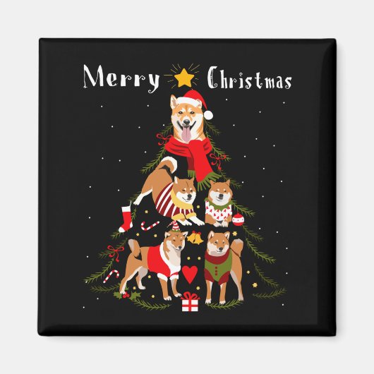 Christmas Tree Shiba Inu Lover Xmas Dog Owner New  Magneet (Voorkant)