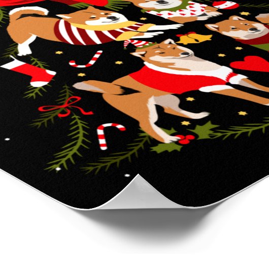 Christmas Tree Shiba Inu Lover Xmas Dog Owner New  Poster (Hoek)