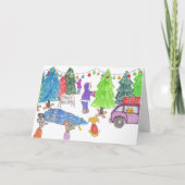 Christmas Tree Shopping Feestdagen Kaart (Voorkant)