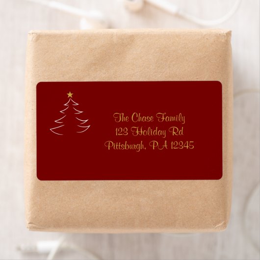 Christmas Tree Silhouette shipping Etiket (Insitu)