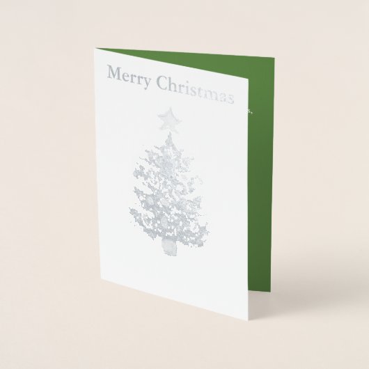 Christmas Tree Silver Foil Kaart (Voorkant)