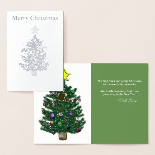 Christmas Tree Silver Foil Kaart (Display)