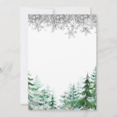 Christmas Tree Silver Snowflakes Baby shower Kaart (Achterkant)