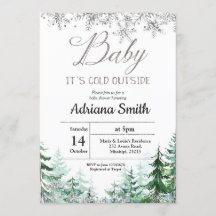 Christmas Tree Silver Snowflakes Baby shower