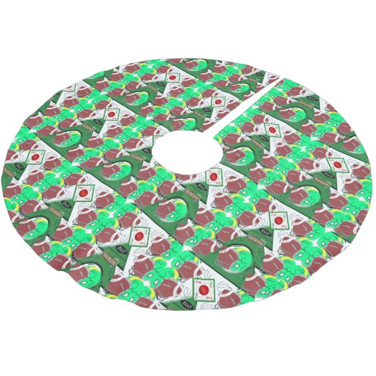 Christmas Tree Skirt Football Sports  Kerstboom Rok (Gekanteld)