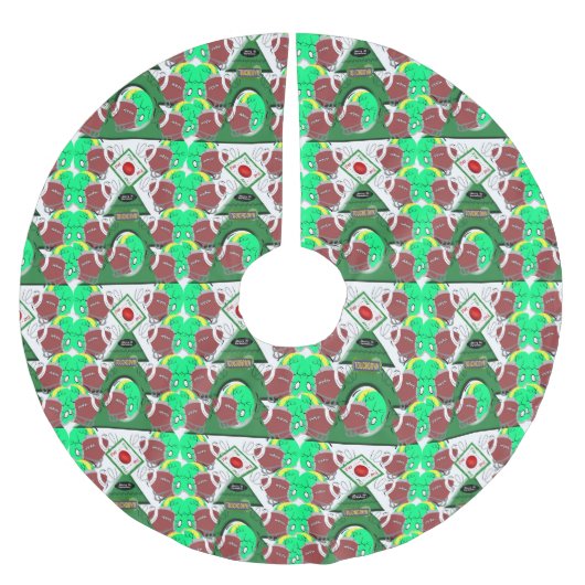 Christmas Tree Skirt Football Sports  Kerstboom Rok (Voorkant)